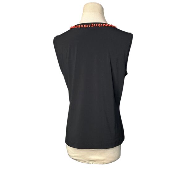 Taifun black orange beads embellishments sleeveless top size Medium - Picture 4 of 12